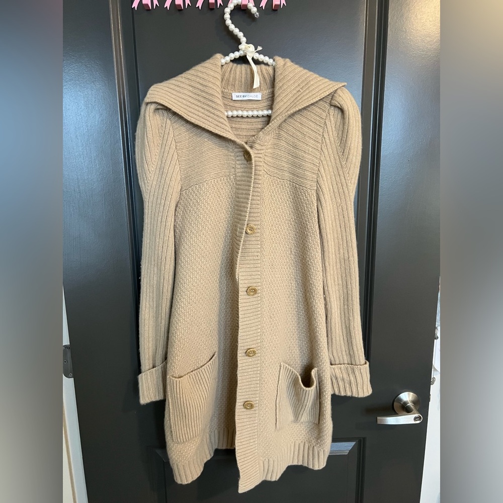 See By Chloé Tan Hooded Cardigan